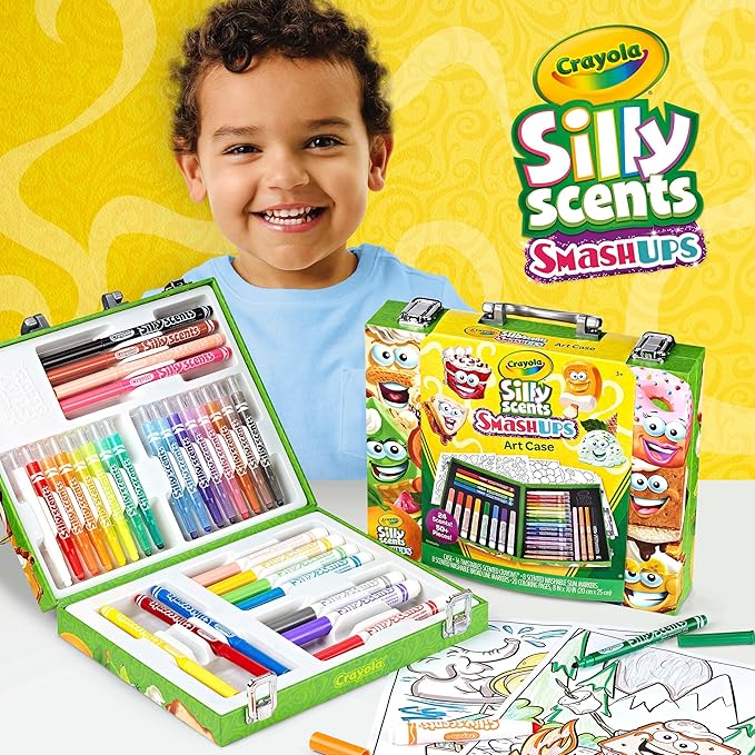 Crayola Silly Scents Mini Inspiration Art Case, Scented Crayons & Markers Set, Art Kit for Kids, Coloring Supplies, Travel Gifts for Kids, Ages 4+