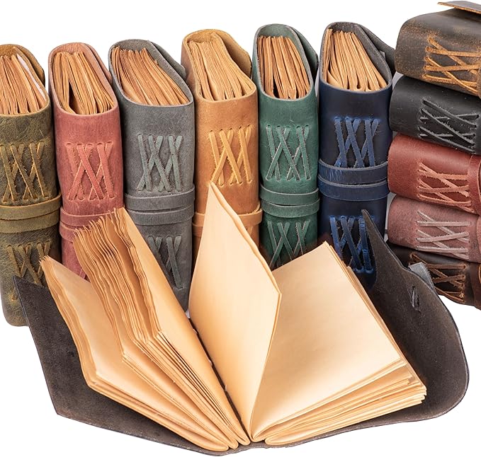 LEATHER VILLAGE Leather Bound Journal - Fuchsia, 11.5"X8.50", 220 Pages - Vintage Blank Paper Diary for Writing, Drawing, Sketchbook, and Travel Notebook - Ideal for Women and Men