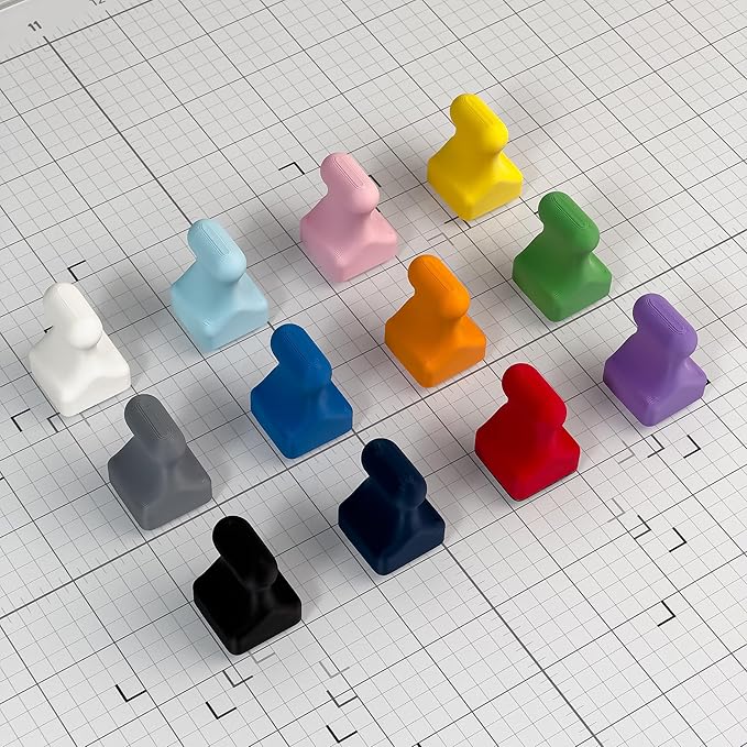 Glassboard Studio MiniPawn Magnet - Strong Neodymium Rare Earth Magnets for Fridge, Whiteboard, Locker & Magnetic Glassboards - Ideal for Crafting & Office Use - Strong Fridge Magnets (Ice Blue, 4)