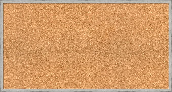 Amanti Art Natural Cork Board for Wall, 23x43 Vision Board with White Frame, Oversize Corkboard Office Decor for Home Organization, Cottage Corkboard Pinboard to Display Items for Home Organization