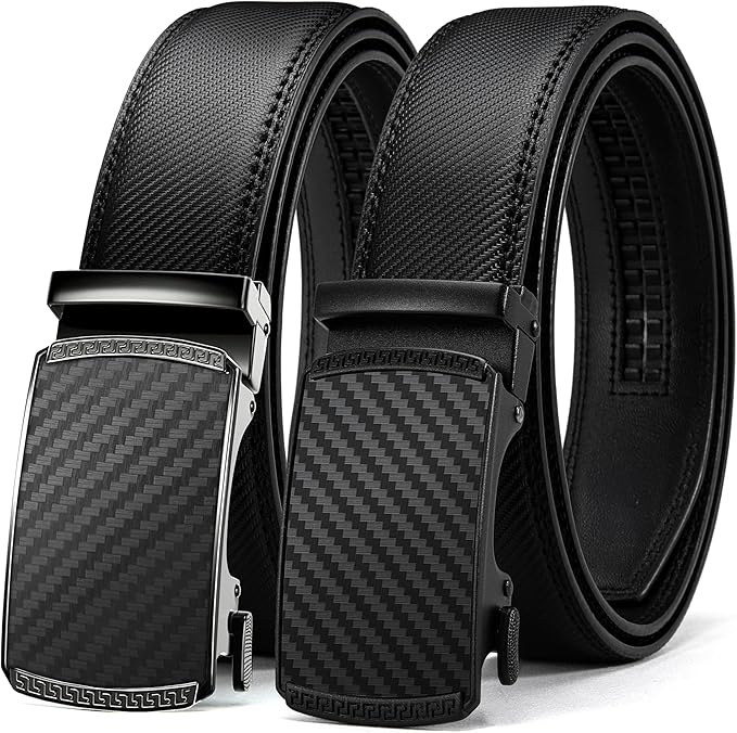 CHAOREN Leather Ratchet Belt Men 2 Pack - Customizable Fit, Effortless Style (35mm)