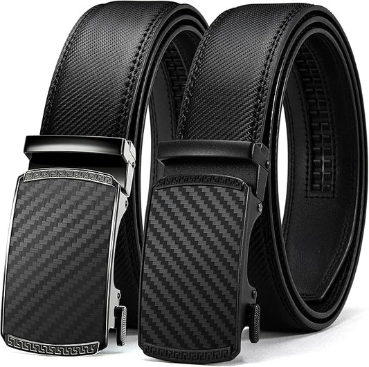 CHAOREN Leather Ratchet Belt Men 2 Pack - Customizable Fit, Effortless Style (35mm)