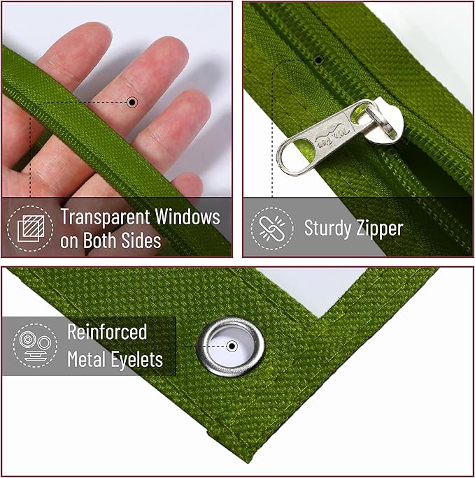 Mr. Pen- Pencil Pouches, 5 Pack Vintage Color Pencil Bags with Clear Window, Binder Pouch