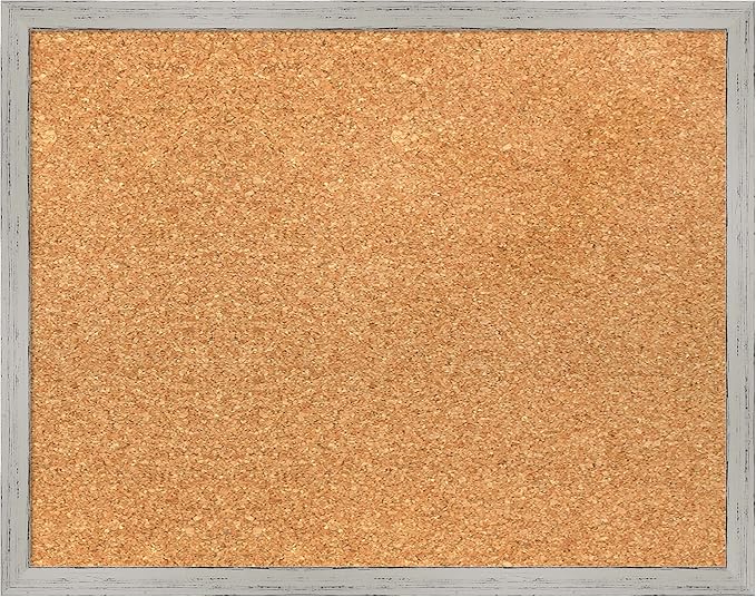 Amanti Art Natural Cork Board for Wall, 15x19 Vision Board with White Frame, Small Corkboard Office Decor for Home Organization, Cottage Corkboard Pinboard to Display Items for Home Organization in