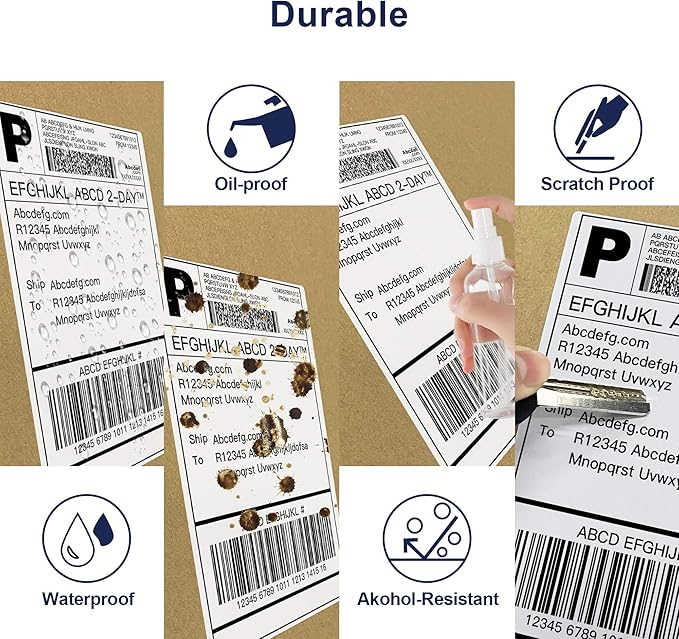 POLONO Genuine 4" x 6" Direct Thermal Shipping Label, Thermal Label (Pack of 500), Perforated Fanfold Labels Compatible with POLONO PL80E, PL70E, PL60 Label Printer, BPA & BPS Free, Commercial Grade