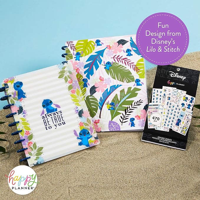 Happy Planner Disney Stickers, Aloha Stitch–Theme Stickers, Planner Accessories, Sticker Set for Calendars and More, Exclusively Sold on Amazon, 30 Sheets