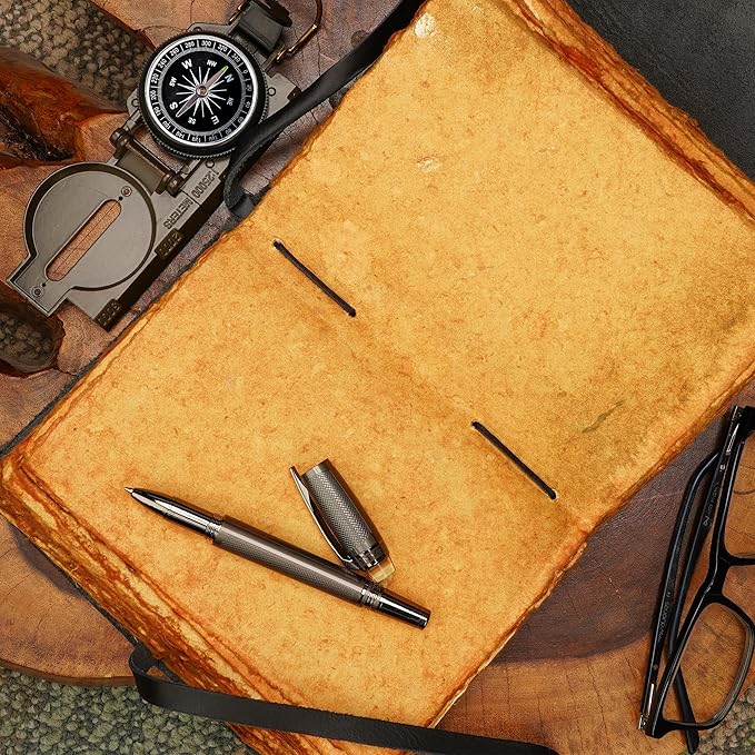 LUXEORIA Tree Of Life Leather Journal for Women and Men, Handcrafted Leather Journal for Writing Womens, Sketchbook, Travel Diary with Unlined Deckle Paper, Black 6x8