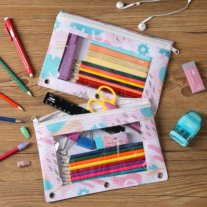 Mr. Pen- 2Pack Pencil Cases, Zipper Pouch for 3 Ring Binder