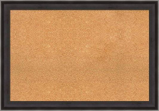 Amanti Art Natural Cork Board for Wall, 28x40 Vision Board with Black Wood Frame, Large Corkboard Office Decor for Home Organization, Casual Corkboard Pinboard to display items for home organization