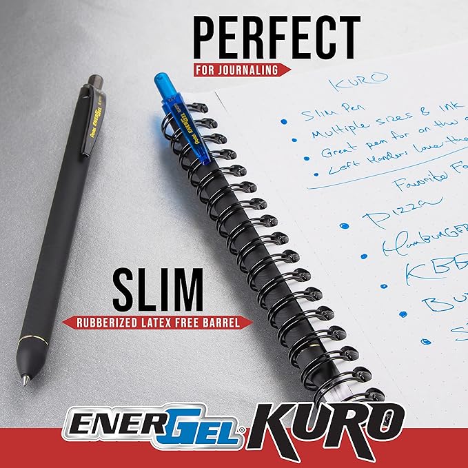 Pentel EnerGel Kuro Shades of Peace, Retractable Liquid Gel Pen, Assorted Ink Colors, Pack of 6 (BL437PEAPF6)