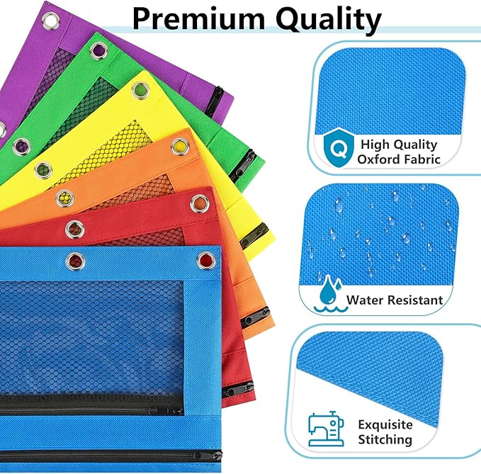 Forvencer Adorable Zipper Pencil Pouch, Cute Zippe Pouch for 3-ring Binders, Sturdy Binder Pouch with Smooth Zippers, Perfect for Students & Back to School, Portable Pencil Bag, Red