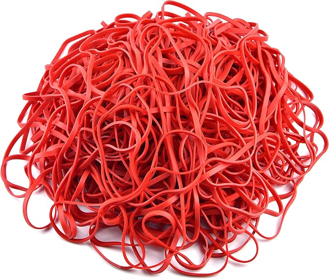 Coopay 180 Pieces Large Rubber Bands Bulk, 8 Inches Heavy Duty Strong Elastic Bands for Office Supply School Home, Securing Trash Can Garbage Cans, File Folders (Red)