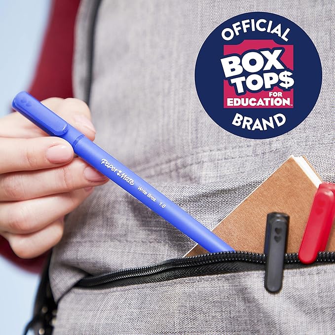 Paper Mate Ballpoint Pens, Write Bros. Blue Ink Pens, Medium Point (1.0mm), 120 Count