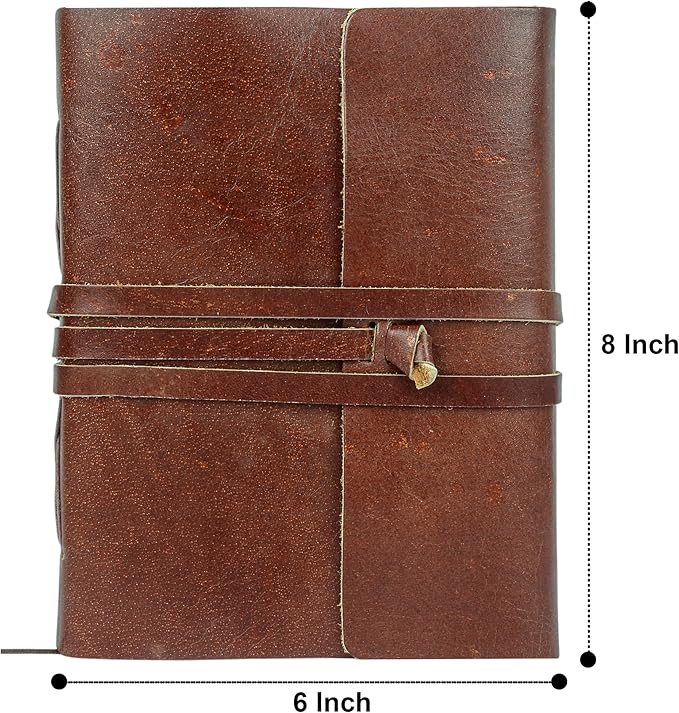 Handmade Leather Journal | Writing Diary | Bound Daily Notepad For Men & Women Unlined Paper Medium, writing pad gift for artist, sketch