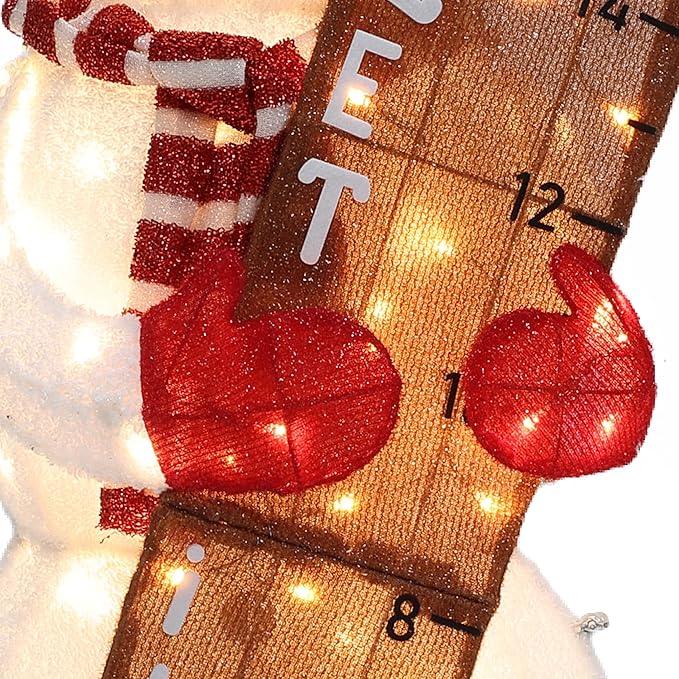LuxenHome 3.5FT Lighted Snowman Outdoor Christmas Decorations, Light Up Snowman Holding Let It Snow Sign Christmas Decor, Xmas Decorations Outdoor, Indoor for Porch, Lawn Holiday Display