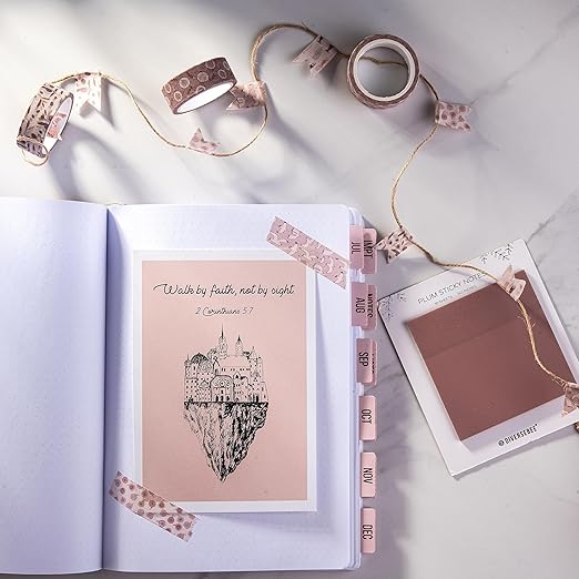 DIVERSEBEE Pastel Washi Tape Set, 5 Rolls Decorative Scrapbook Tape, Cute Craft Tape, Scrapbooking Bullet Journal Supplies, Bible Journaling, Planner Accessories, Gift Wrap Tape (Nature)