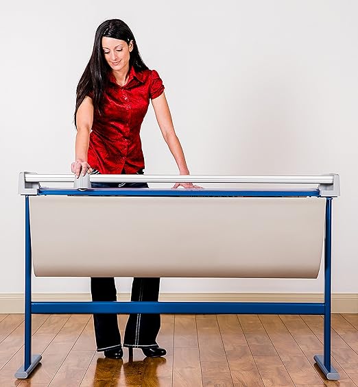 Dahle 448s Premium Rotary Trimmer w/Stand, 51" Cut Length, 20 Sheet Capacity, Self-Sharpening, Automatic Clamp, German Engineered Paper Cutter