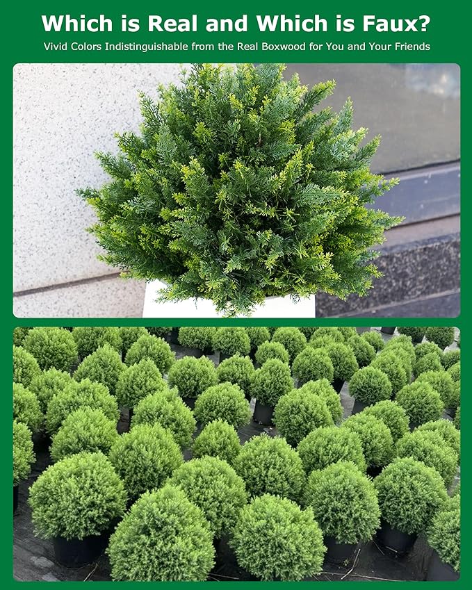 28inch Artificial Cedar Christmas Tree, Norfolk Pine Tree. 2 Sets Faux Cypress Topiary with Spikes Outdoor Christmas Tree Front Porch Decor, Fake Shrubs Planters, Christmas Pot fillers urn Filler