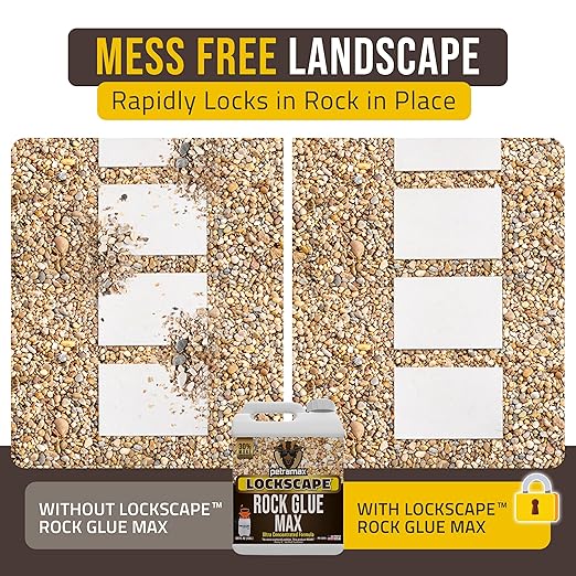 Lockscape Sticky Rock or Sticky Mulch Glue for Landscaping with Sprayer 1 Gallon, Max Rock Glue for Landscape & PetraTools HD101 Bundle, Lockdown Gravel or Mulch for Landscaping Hold (Stone Max)