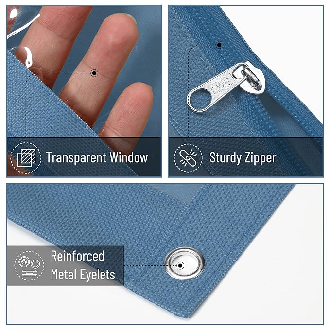 Mr. Pen- 2 Pack Pencil Cases, Flat Zipper Pouch for 3 Ring Binder