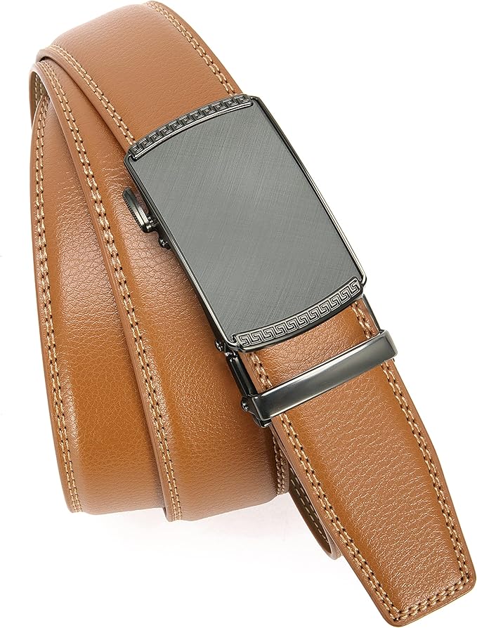 CHAOREN Mens Belt Leather Ratchet Belt - Customizable Fit, Effortless Style (35mm)