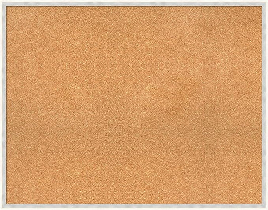 Amanti Art Natural Cork Board for Wall, 29x37 Vision Board with White Frame, Large Corkboard Office Decor for Home Organization, Modern Corkboard Pinboard to Display Items for Home Organization in