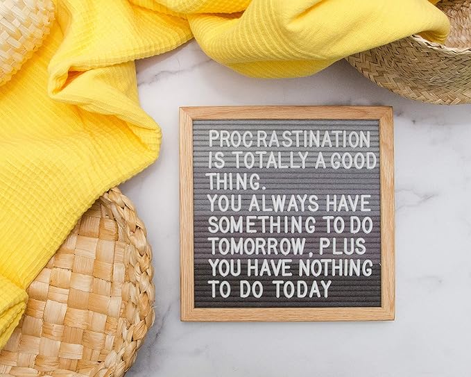 Felt Like Sharing Square Letter Board (Grayscale Felt - 10”x10”) – Changeable Message Board with 3 Sets of Felt Board Letters – Statement Wall Sign for Quotes, Home or Holiday Decor In Oak Frame