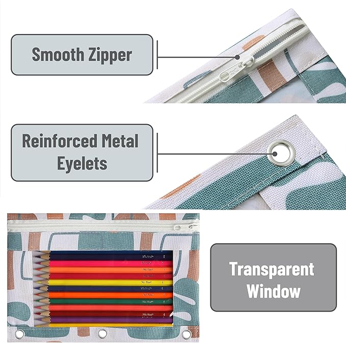 Mr. Pen- Pencil Pouch, 2Pack, Pencil Pouches, Pencil Pouch for 3 Ring Binder Pencil Pouch, Pencil Cases, Pencil Case for Binder Pouch, Zipper Pencil Pouch, 3 Ring Binder Pouch, Pencil Bags with Zipper