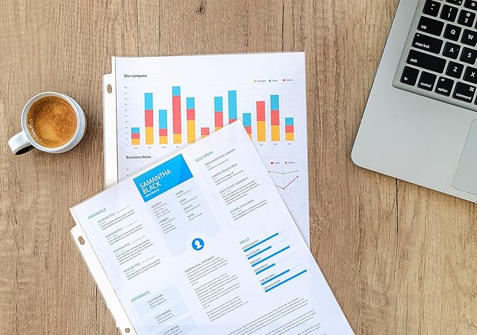 Office Werks Archival-Quality Document Protectors | Reinforced Clear Sheet Sleeves | Acid-Free 150 Pack | Heavy-Duty 3-Ring Binder Compatible | Transparent Letter-Size Page Covers