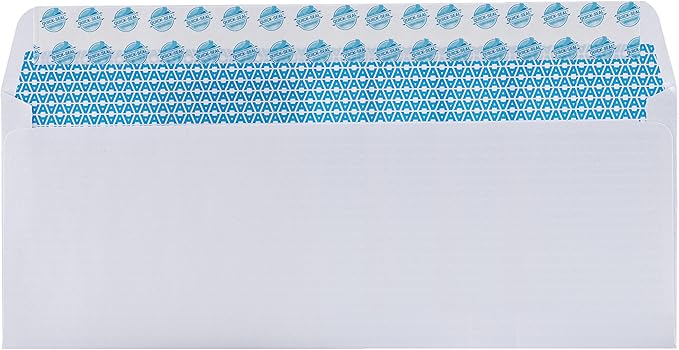 Aimoh #10 Security Self Seal Envelopes – 100 Qty |No Window, EnveGuard, 4⅛ x 9½", White, 24 LB, 100 Count (34100)