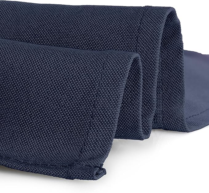 Gee Di Moda Rectangle Tablecloth - 70 x 120 Inch Navy Blue - Heavy Duty Washable Polyester - For 6 or 8 Foot Rectangular Table