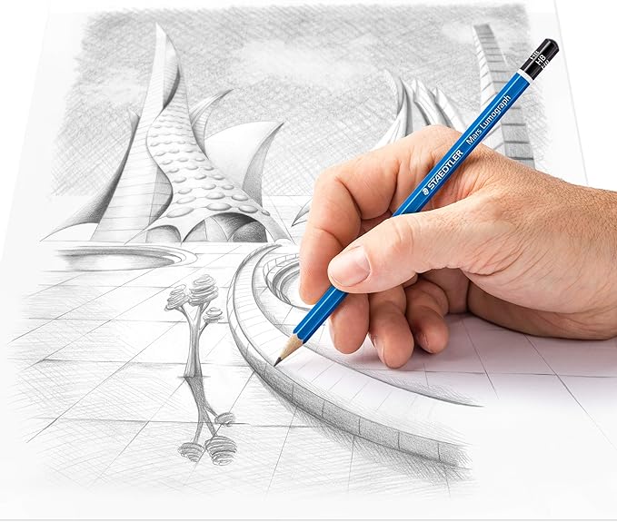STAEDTLER Mars Lumograph Art Drawing Pencils (12-Pack) – Sustainable, Break-Resistant Graphite, Metal Case