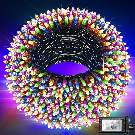 1500 LED Christmas Lights Outdoor with 12 Modes, 470FT Green Wire Christmas String Fairy Lights with Timer & Dimmable, Waterproof Twinkle Tree Lights for House Party Wedding Xmas Decor, Multicolor