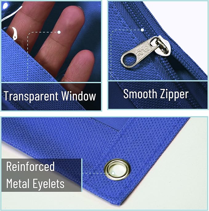 Mr. Pen- Pencil Pouch for 3 Ring Binder, 2 Pack, Blue Shades, 3 Ring Binder Pencil Pouch