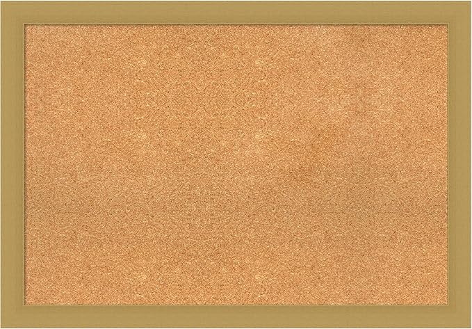 Amanti Art Natural Cork Board for Wall, 28x40 Vision Board with Gold Frame, Large Corkboard Office Decor for Home Organization, Casual Corkboard Pinboard to display items for home organization