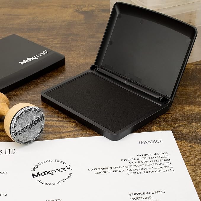 MaxMark Large Premium Dark Yellow Ink Stamp Pad - 3.5" x 6.25" - Quality Felt Pad