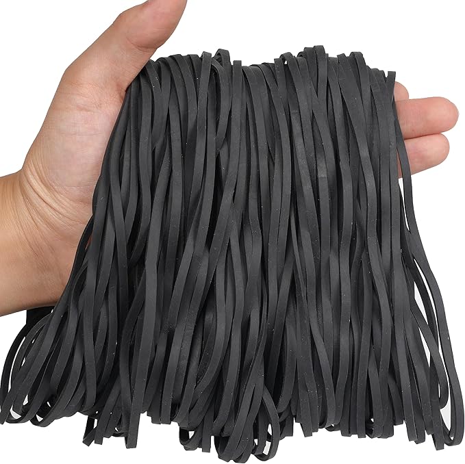 AMUU Rubber Bands Fits 8-33 Gallon Trash Cans Black Large 120 Pack Size #117B (7" x 1/8") for Trash Cans Big Large Strong Elastic Bands for Office Supplies File Folders Litter Box