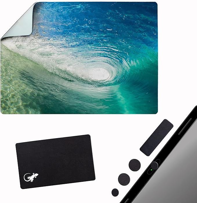 Adhesive Mouse Pad - Peel and Sticks to Any Surface - Travel Mouse Pad, Sticky for Any Surface - Excellent Tracking - Beach Barrel Wave