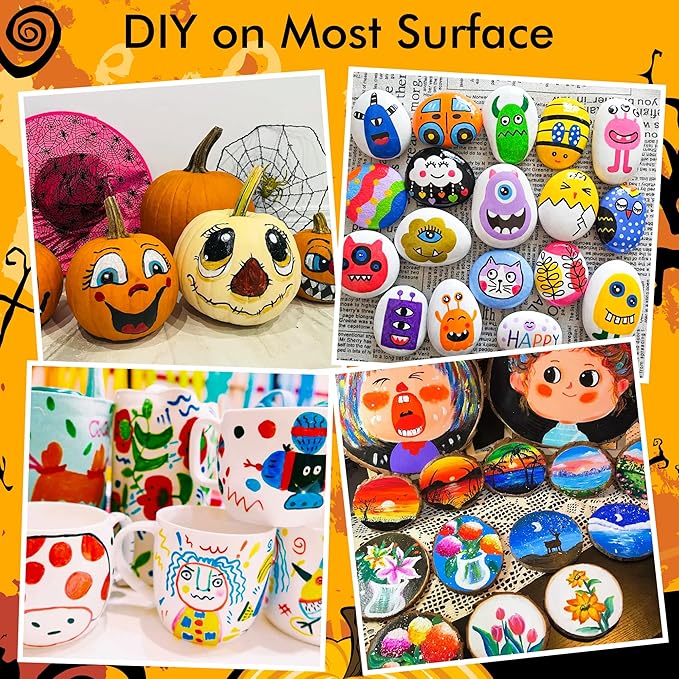 Shuttle Art 36 Colors Dual Tip Acrylic Paint Markers, Brush and Fine Tip for Rock Painting, Ceramic, Wood, Canvas, Plastic, Glass, Stone, Calligraphy, Card Making, DIY Crafts