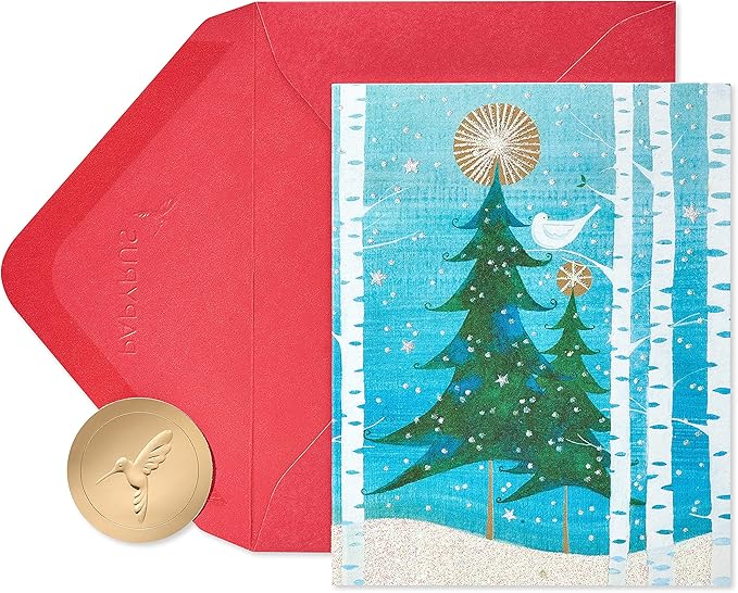 Papyrus Petite Christmas Cards Boxed with Envelopes, Peace and Happiness, Snowbird (20-Count)