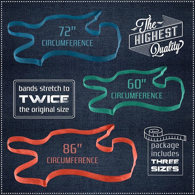 36 Pack Mover Blanket Rubber Bands - Extra Large Rubber Bands for Moving Blankets and Furniture - Variety of Sizes 26in, 30in & 42in - 36 Moving Bands Total - kitchentoolz