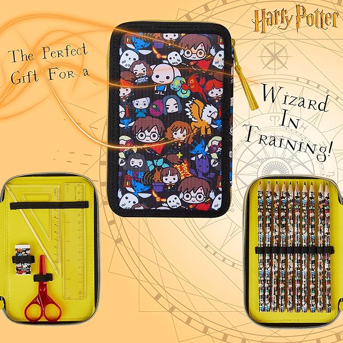Harry Potter Pencil Case for Girls Boys, Stationery Set School Supplies, Wand Secret Light Pen