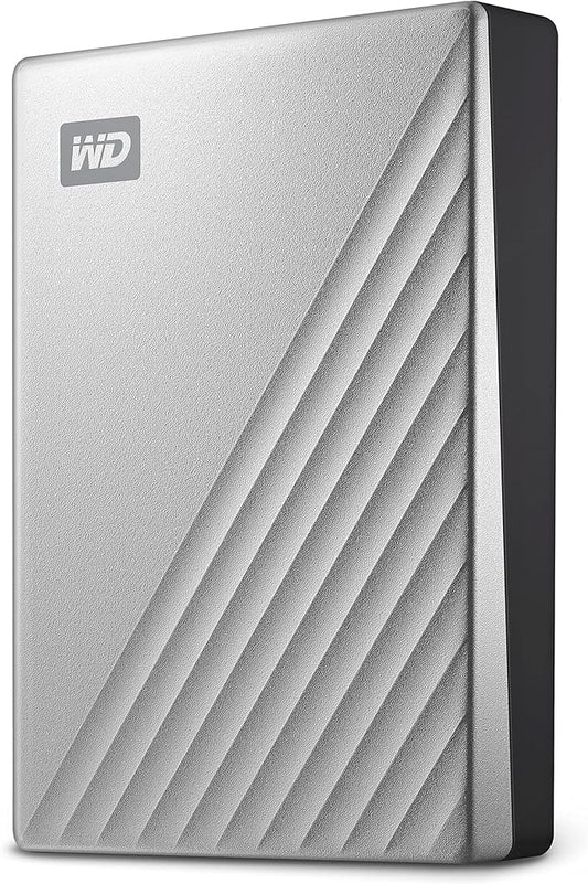 Western Digital 4TB My Passport Ultra for Mac Silver Portable External Hard Drive HDD, USB-C and USB 3.1 Compatible - WDBPMV0040BSL-WESN