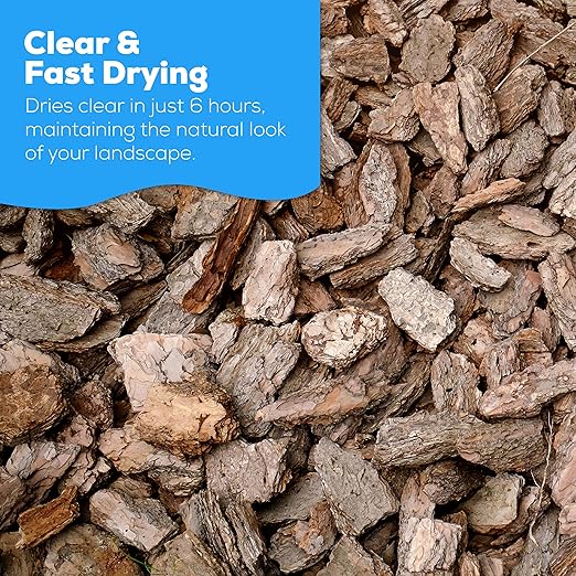 Superclear TerraLock Mulch Glue for Landscaping, 1 Gallon Rock Glue. Easy Spray, Easy Hold. Perfect for Mulch, Pea Gravel Large & Small, Rock, Straw and Stone, Pega para Piedras de Jardin