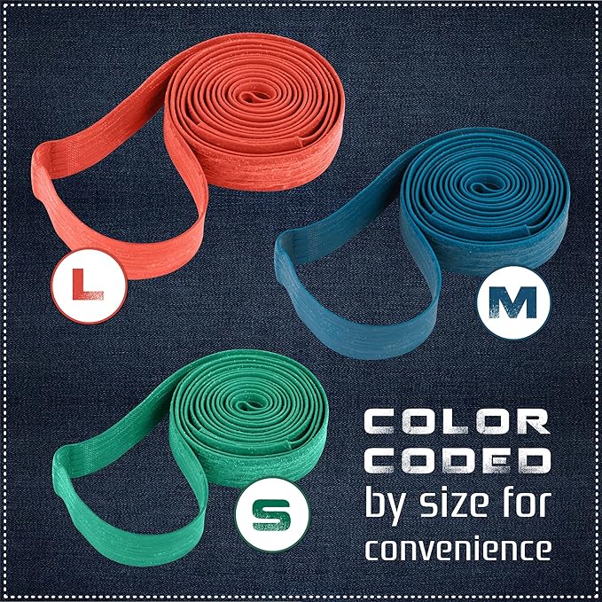 12 Pack Variety Extra Large Moving Rubber Bands for Furniture and Moving Blankets - Extra Strength Rubber Mover Bands - 42", 30" and 26" Length - Moving Supplies by Kitchentoolz