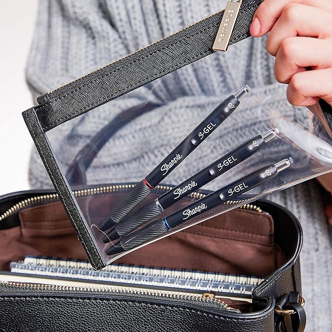 Sharpie S-Gel Gel Pens, Black Barrel, Medium Point (0.7mm), Black Gel Ink Pens, 12 Count - Home, Office, School, Journaling, Writing, Note-Taking, Teacher Supplies